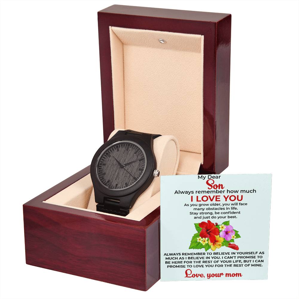 To My Beautiful Boy | Wooden Watch Gift from Mom | Natural Design Watch