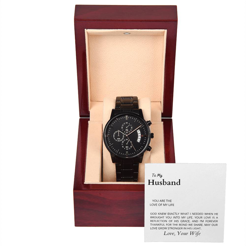 To My Husband The Love of My Life | Stylish Chronograph Timepiece for Him