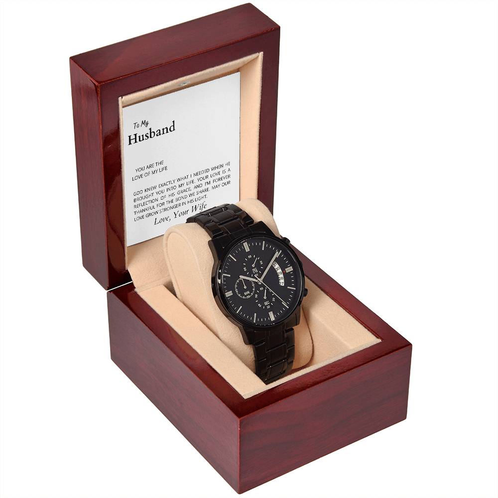 To My Husband The Love of My Life | Stylish Chronograph Timepiece for Him