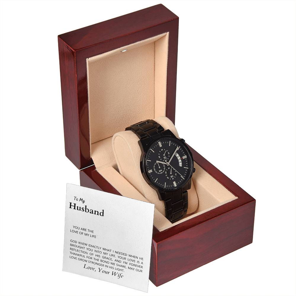 To My Husband The Love of My Life | Stylish Chronograph Timepiece for Him