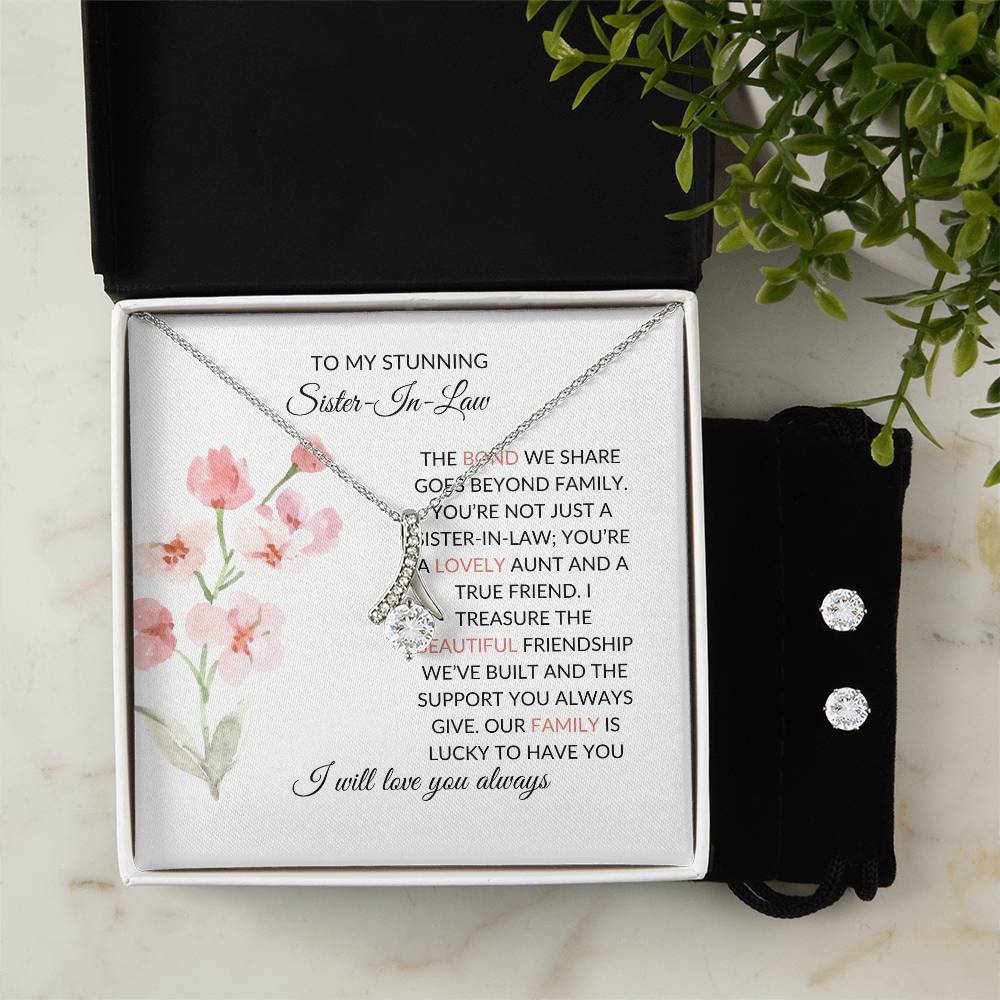 To My Stunning Sister-in-Law | Alluring Beauty Necklace & Earring Set | Gift for Sister-in-Law