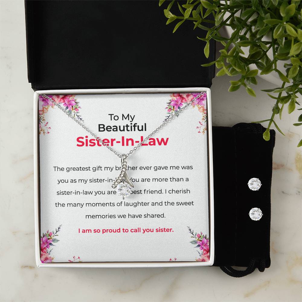 To My Beautiful Sister-in-Law | Alluring Beauty Necklace & Earring Set | Gift for Sister-in-Law