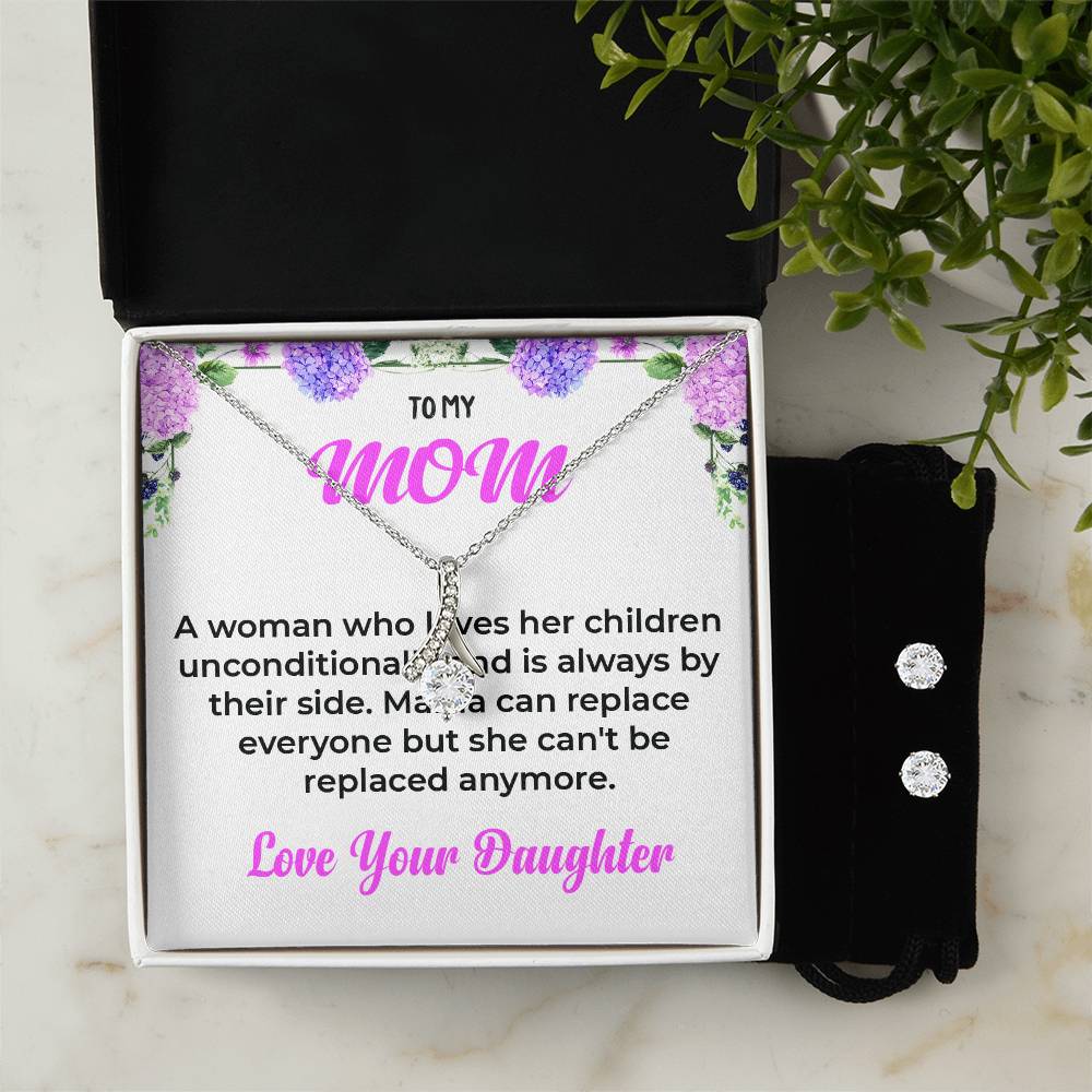 To My Mom | Beautiful Alluring Beauty Necklace and Earrings | Unconditional Love Gift