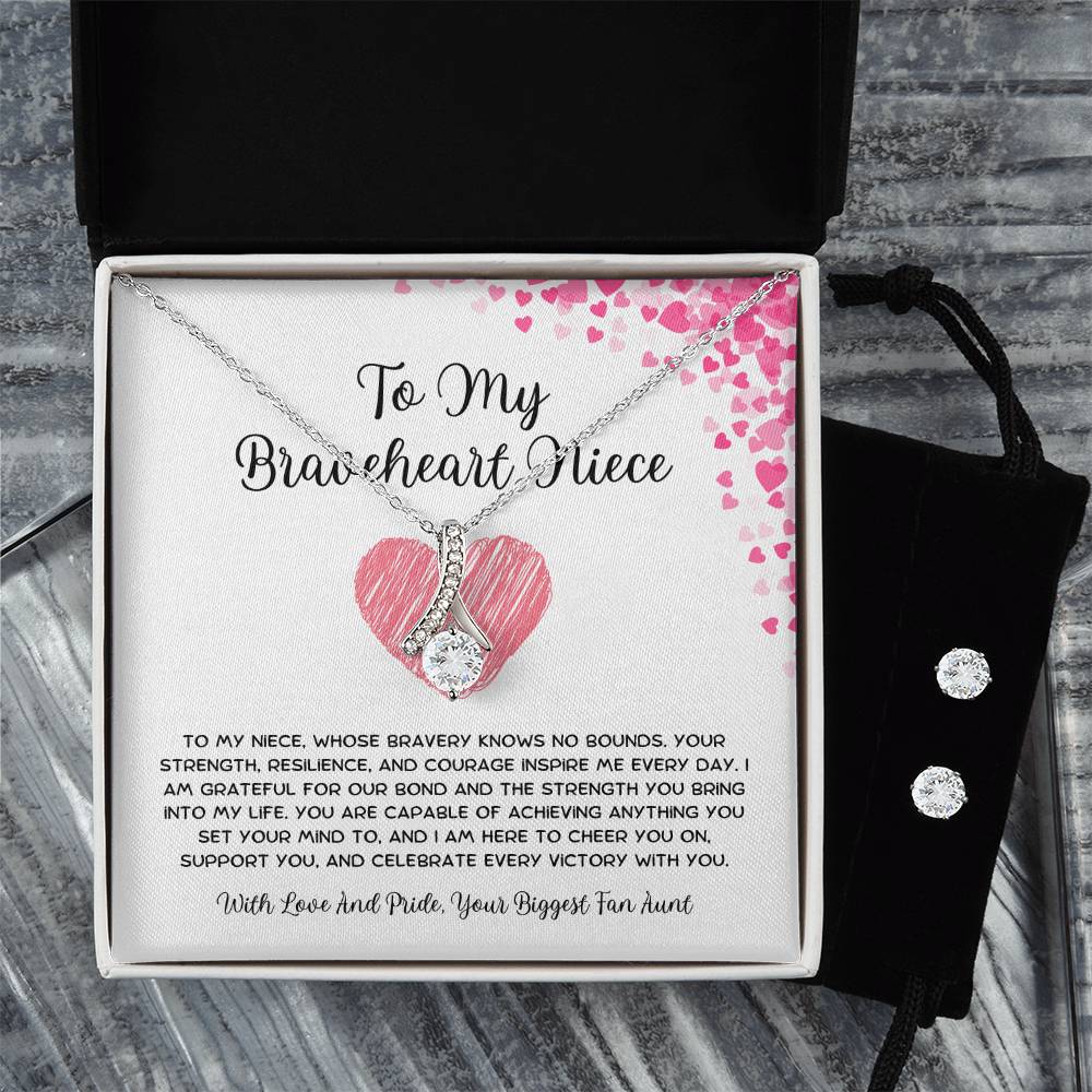 To My Braveheart Niece - From Aunt to Niece Alluring Beauty With Earrings - SOUVMOUR