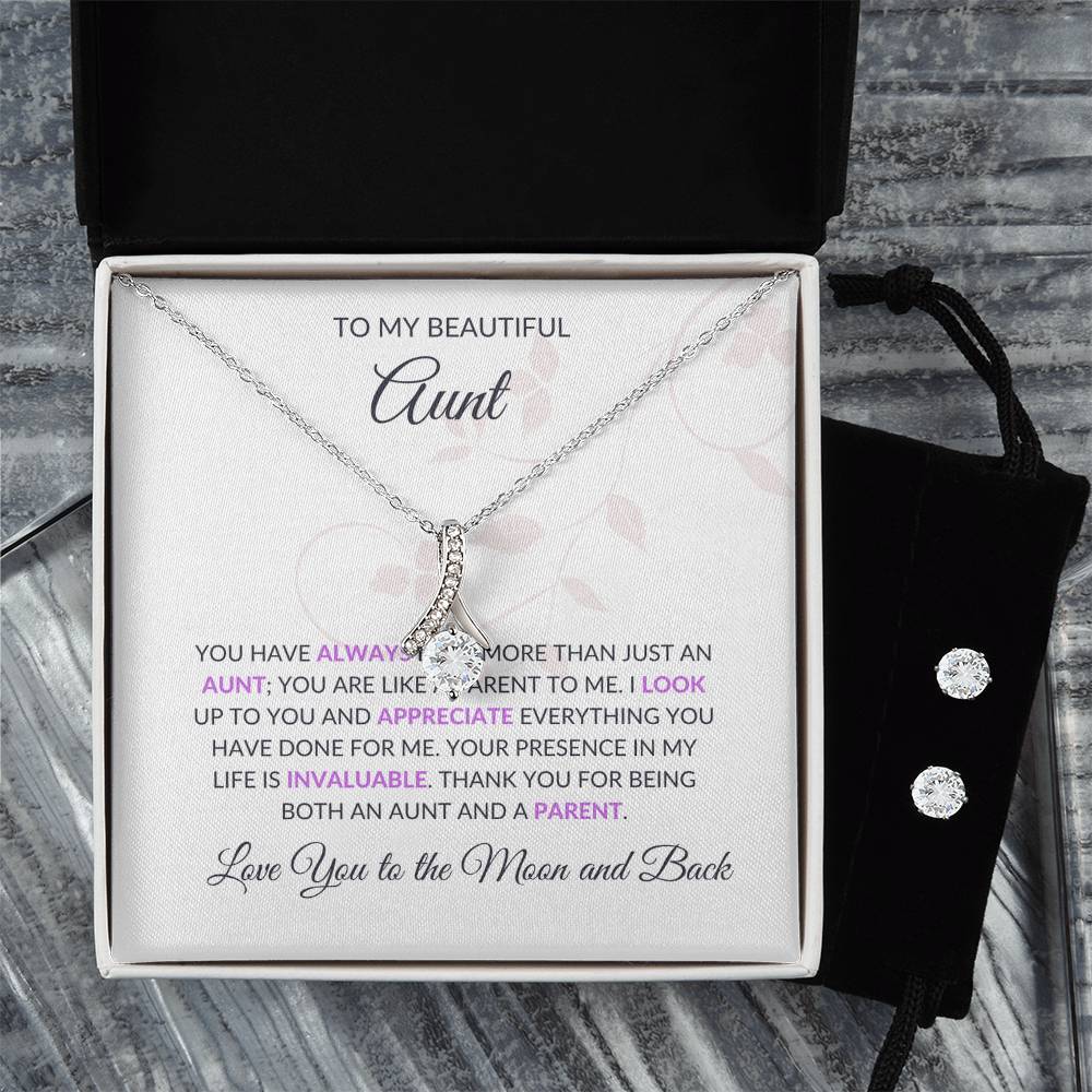 Love Knot Earrings & Necklace Set Gift for Aunt | Perfect Jewelry Gift for Aunt - SOUVMOUR