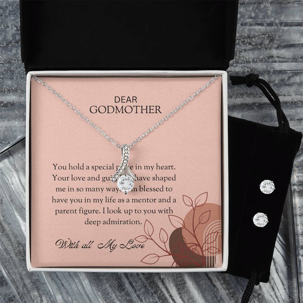 To My Special Godmother Alluring Beauty Necklace & Earrings Set – Unique and Thoughtful Jewelry for Godmother | Godmother Gift