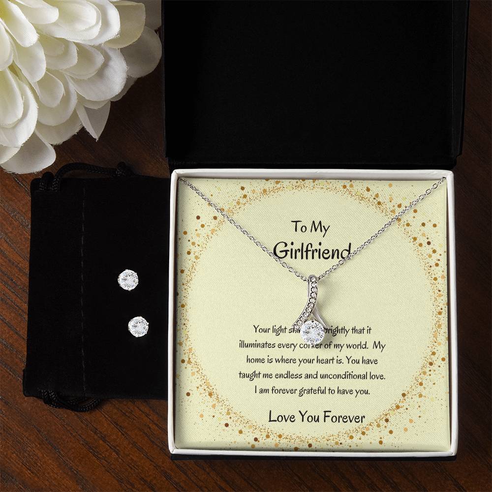 Necklace and Earring Girlfriend Gift Set | Alluring Beauty Earrings for Her - SOUVMOUR