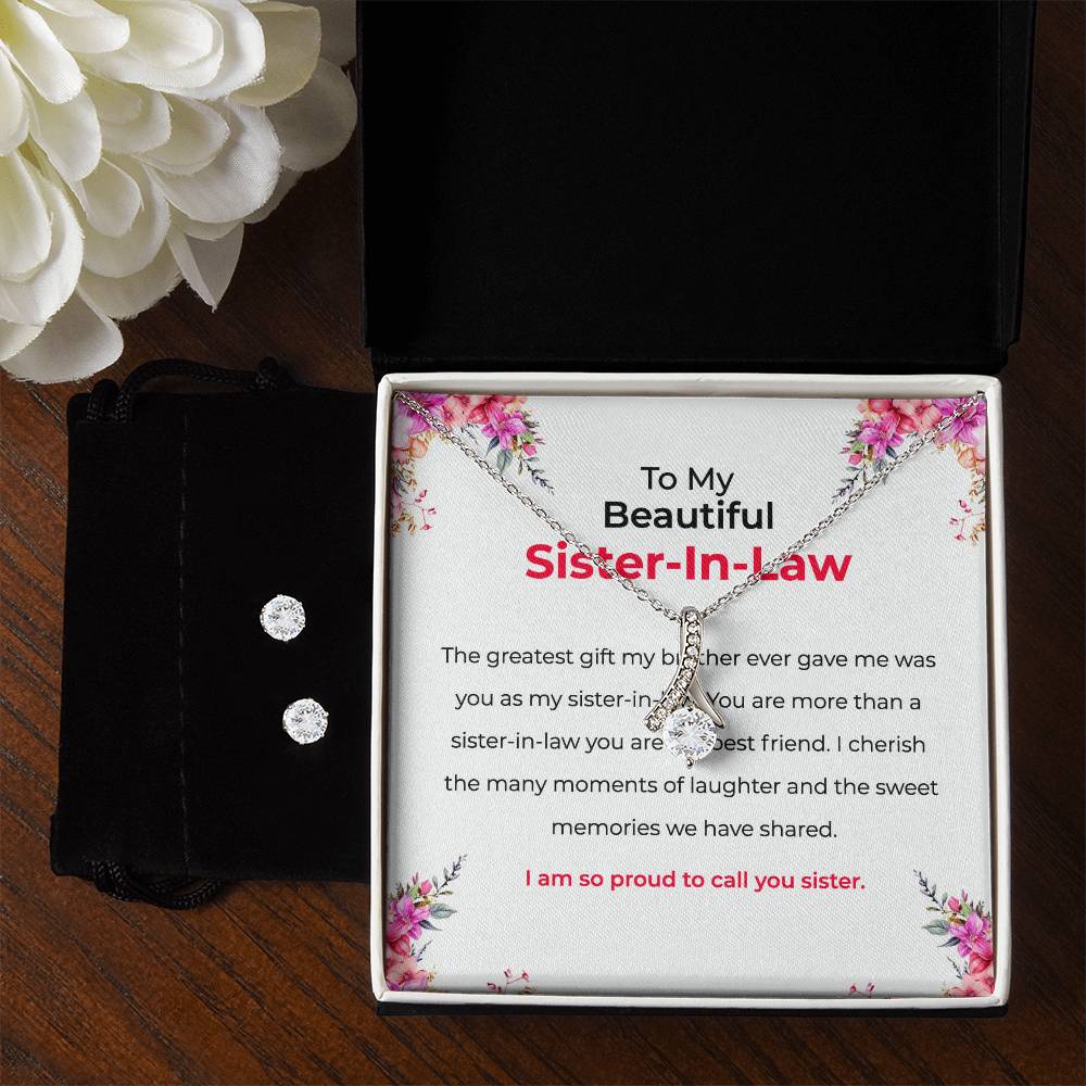 To My Beautiful Sister-in-Law | Alluring Beauty Necklace & Earring Set | Gift for Sister-in-Law
