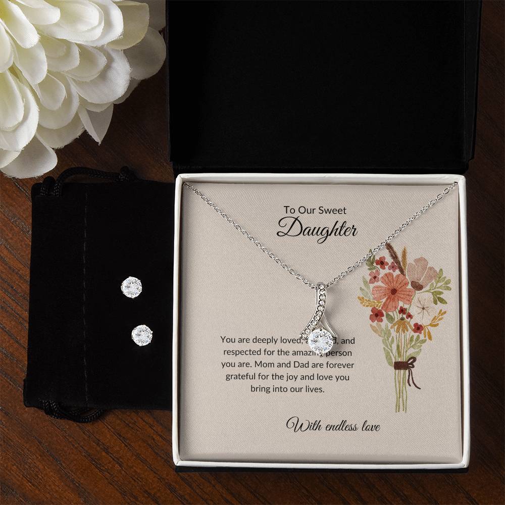 To My Sweet Daughter – Heartfelt Beauty Necklace & Earrings Set