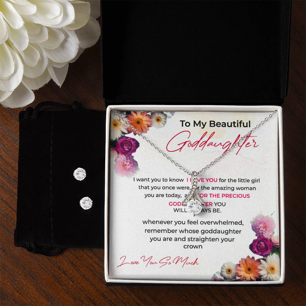 Alluring Beauty Necklace & Earring Set | To My Beautiful Goddaughter | A Timeless Piece for a Timeless Bond | Goddaughter Gift