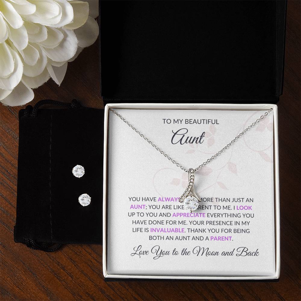 Love Knot Earrings & Necklace Set Gift for Aunt | Perfect Jewelry Gift for Aunt - SOUVMOUR