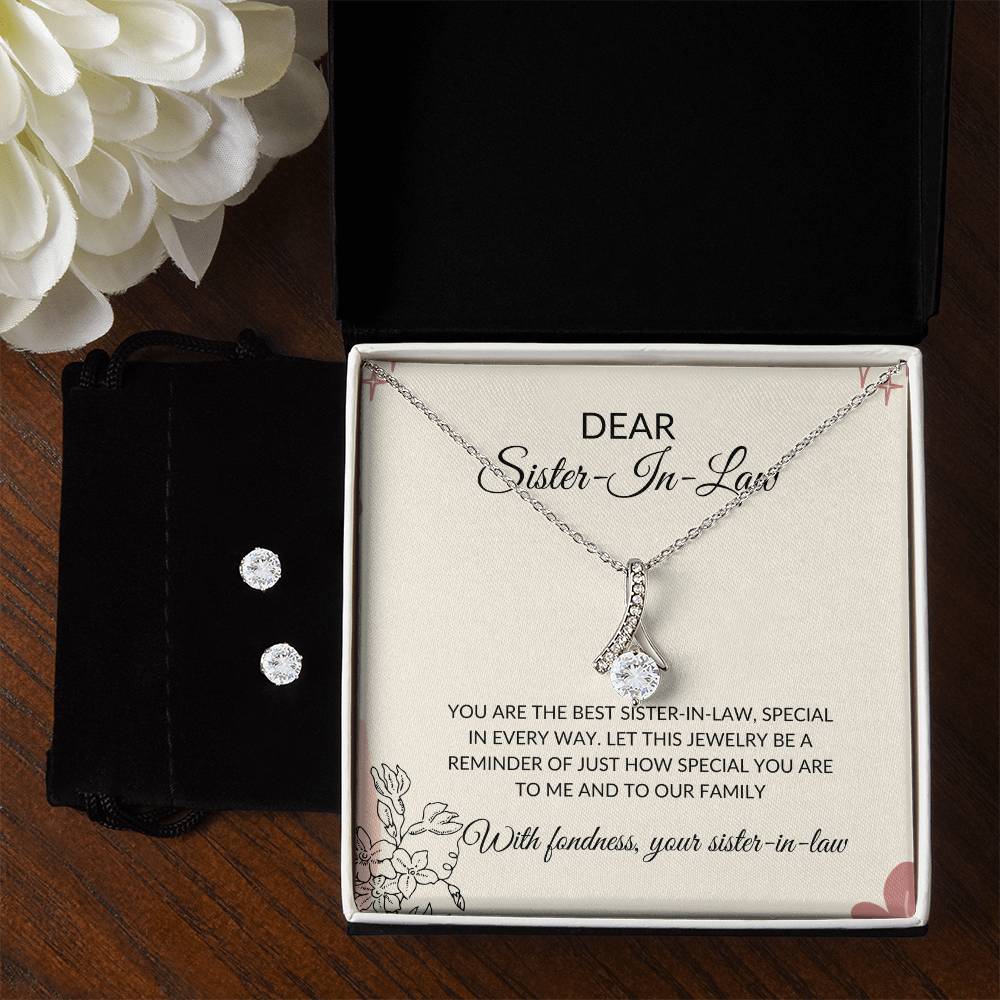 To My Dear Sister-in-Law | Alluring Beauty Necklace & Earring Set | Gift for Sister-in-Law