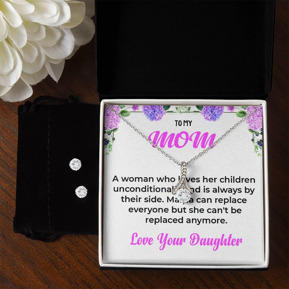 To My Mom | Beautiful Alluring Beauty Necklace and Earrings | Unconditional Love Gift
