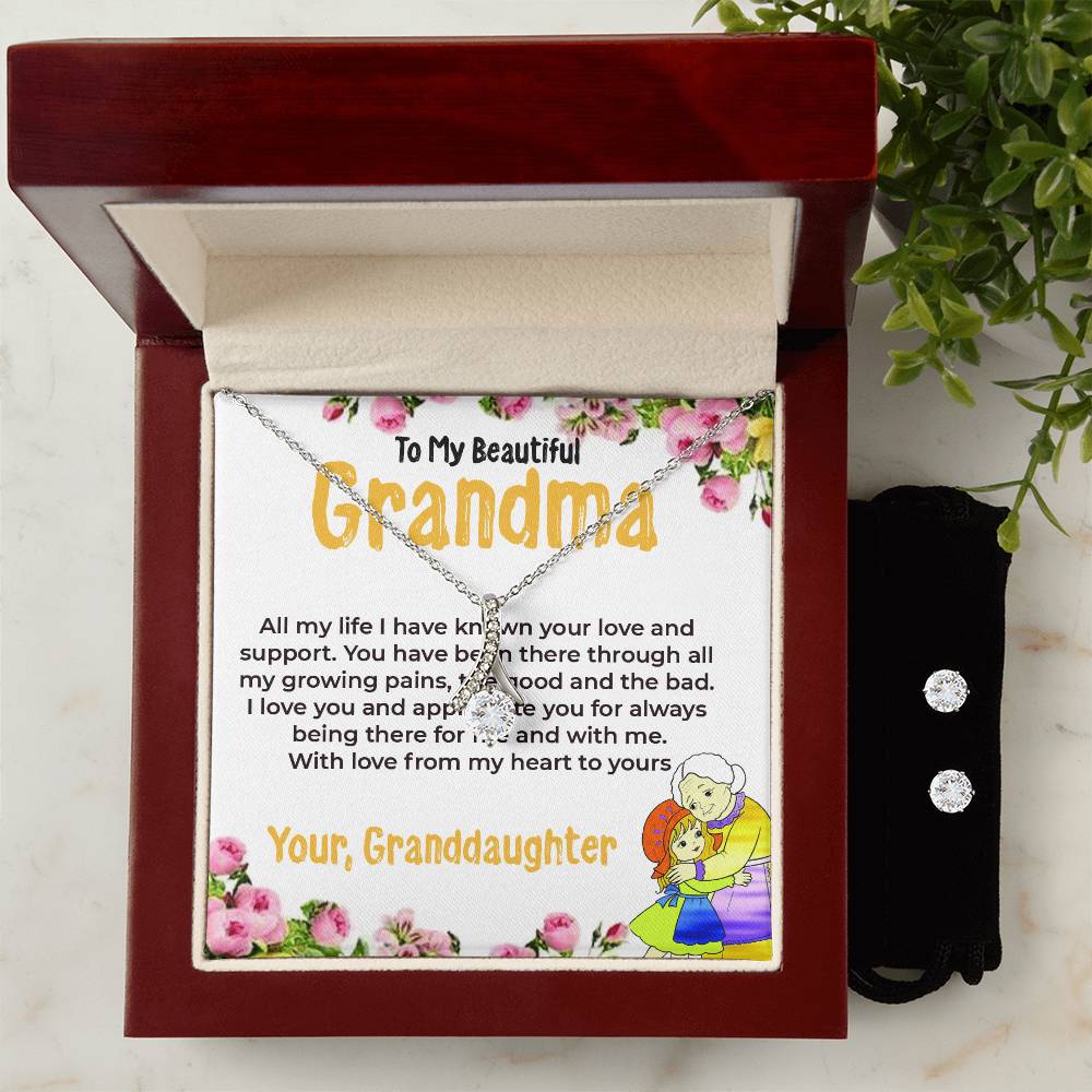 To My Beautiful Grandma | Alluring Beauty Necklace Gift from Granddaughter | Gift for Grandma