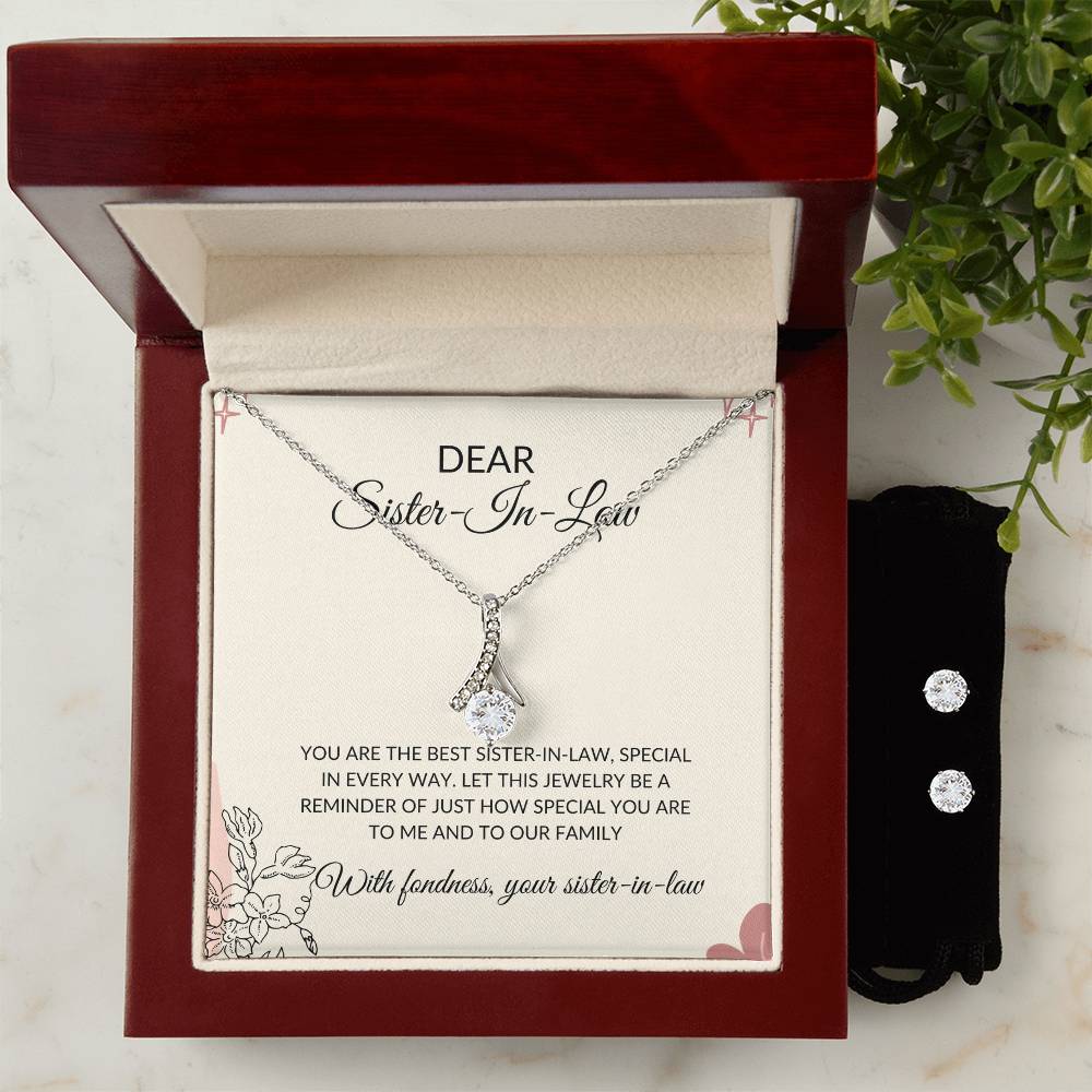 To My Dear Sister-in-Law | Alluring Beauty Necklace & Earring Set | Gift for Sister-in-Law