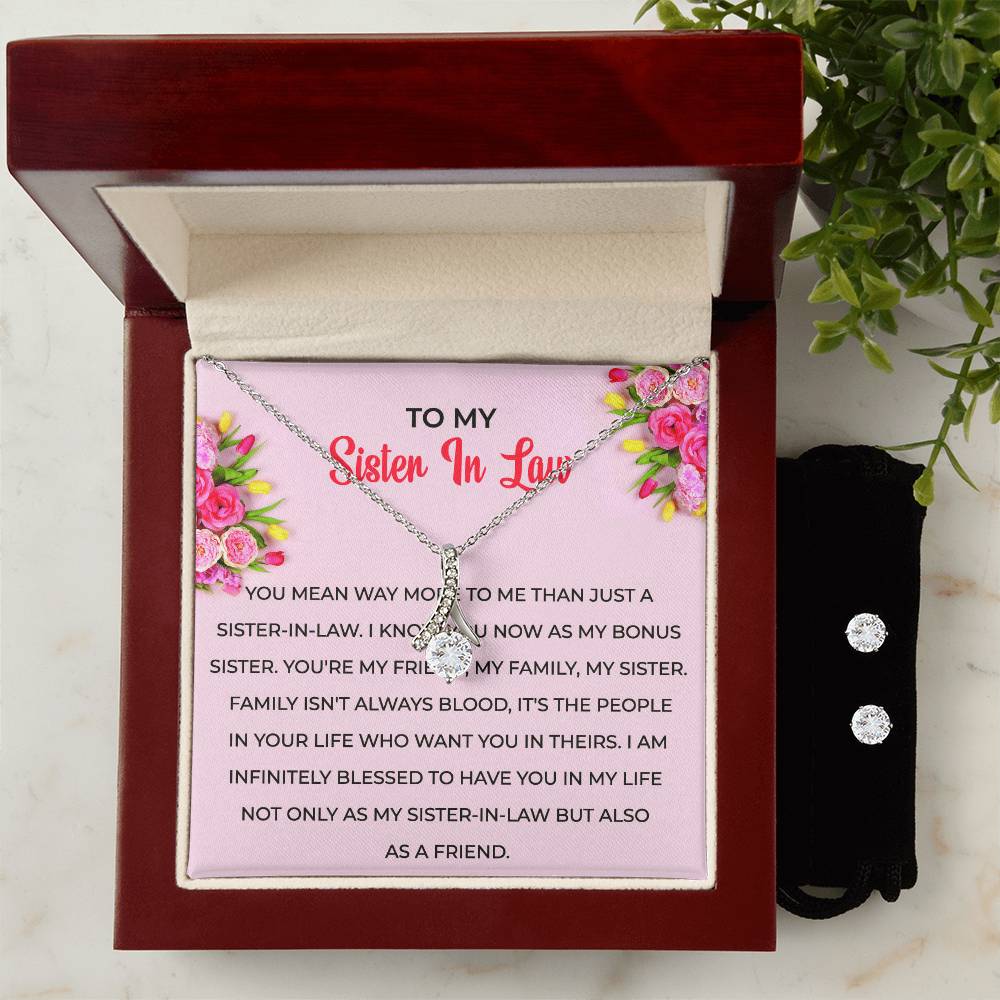 To My Sister-in-Law | Alluring Beauty Necklace & Earring Set | Gift for Sister-in-Law