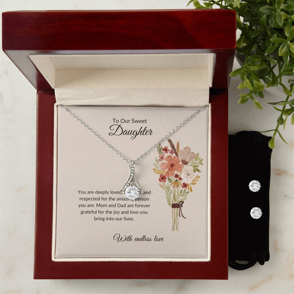 To My Sweet Daughter – Heartfelt Beauty Necklace & Earrings Set