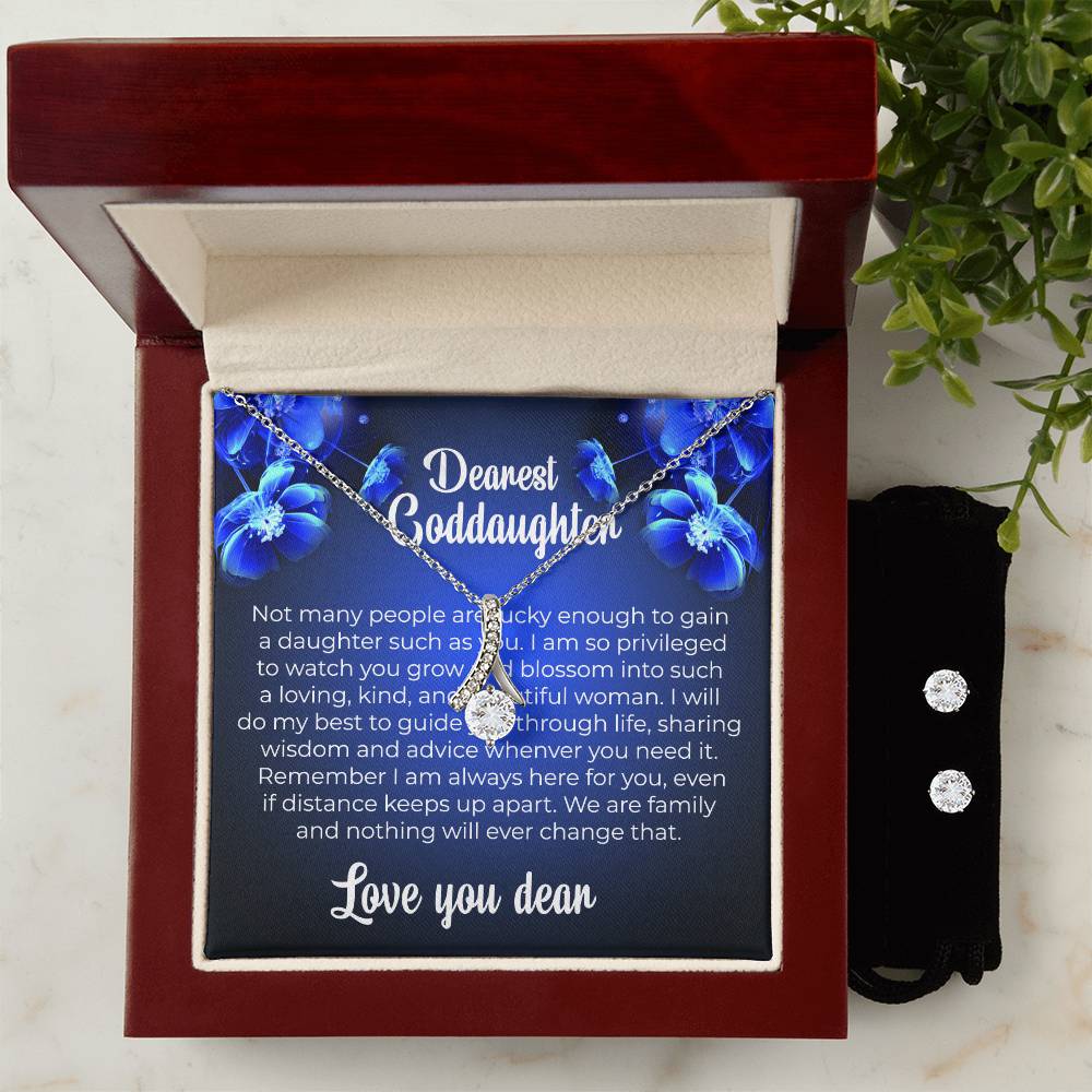 Alluring Beauty Necklace & Earring Set | To My Dearest Goddaughter | A Treasure That Shines with Love | Goddaughter Gift