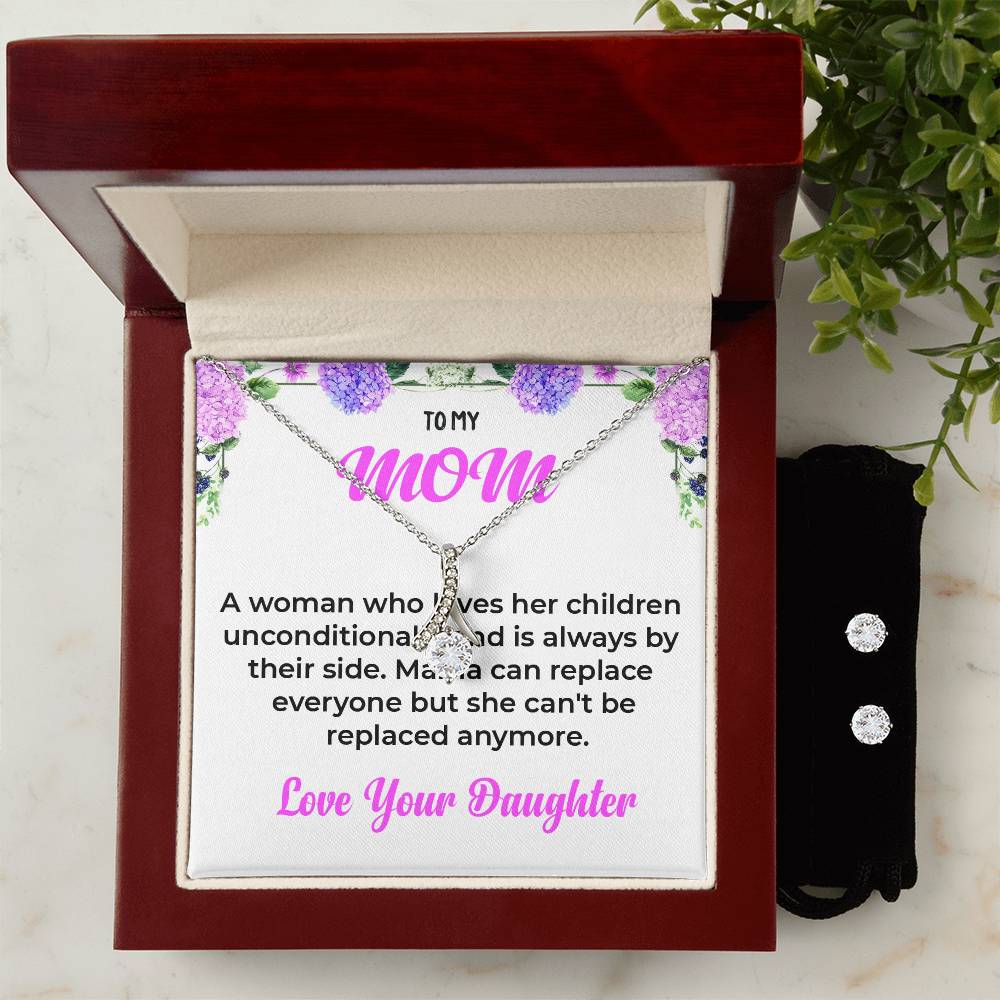 To My Mom | Beautiful Alluring Beauty Necklace and Earrings | Unconditional Love Gift