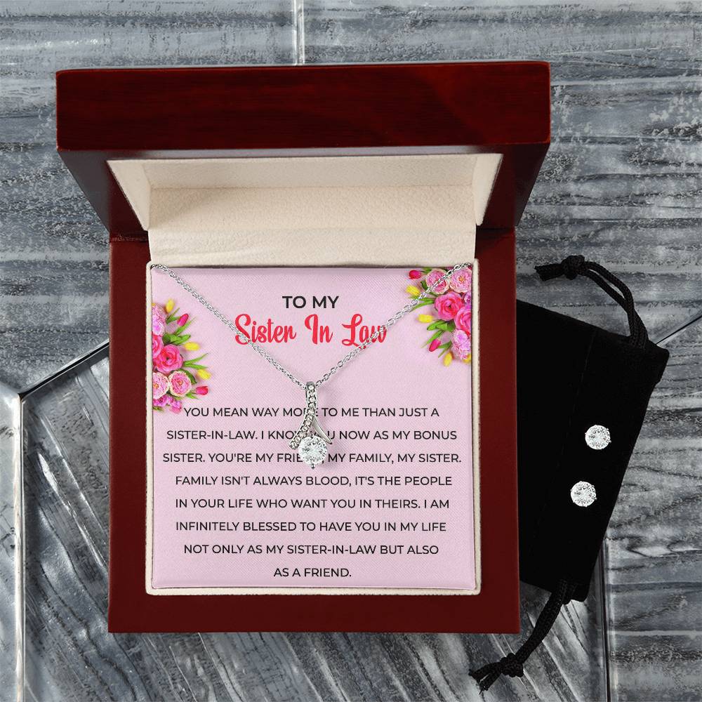 To My Sister-in-Law | Alluring Beauty Necklace & Earring Set | Gift for Sister-in-Law