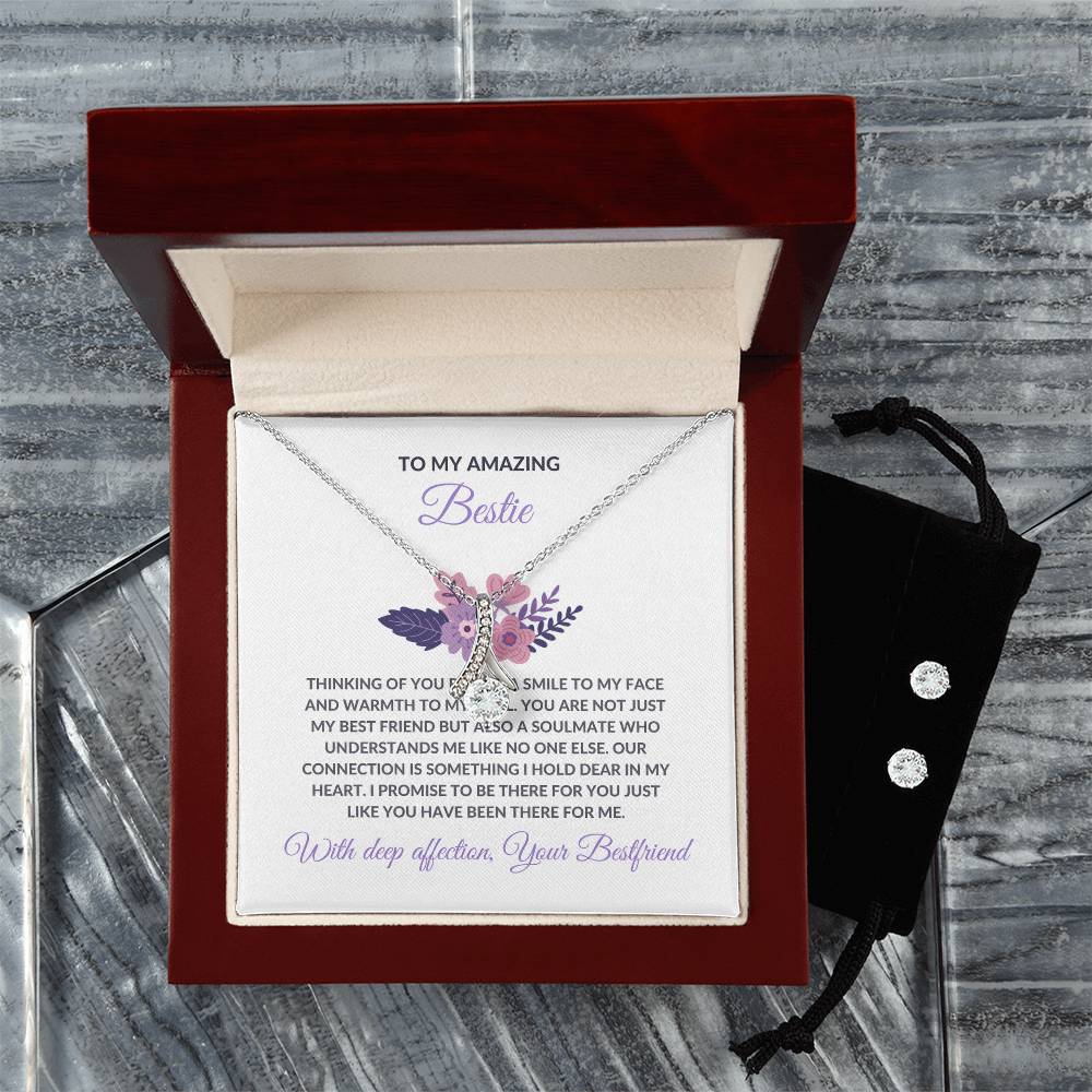 To My Amazing Best Friend - Alluring Beauty Necklace and Earrings Set | Gift for Best Friend | Friendship Gift