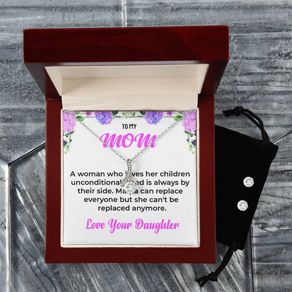 To My Mom | Beautiful Alluring Beauty Necklace and Earrings | Unconditional Love Gift