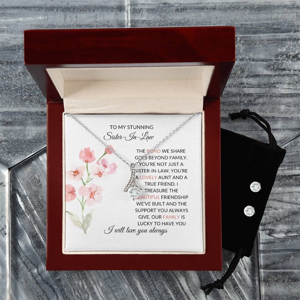 To My Stunning Sister-in-Law | Alluring Beauty Necklace & Earring Set | Gift for Sister-in-Law