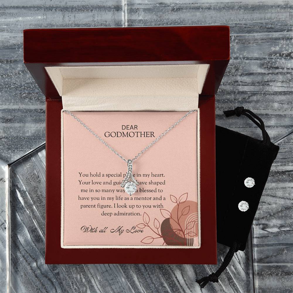 To My Special Godmother Alluring Beauty Necklace & Earrings Set – Unique and Thoughtful Jewelry for Godmother | Godmother Gift