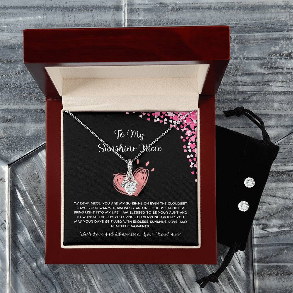 To My Sunshine Niece - From Aunt to Niece Alluring Beauty With Earrings - SOUVMOUR