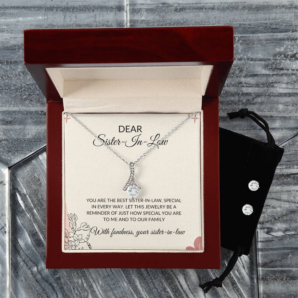 To My Dear Sister-in-Law | Alluring Beauty Necklace & Earring Set | Gift for Sister-in-Law