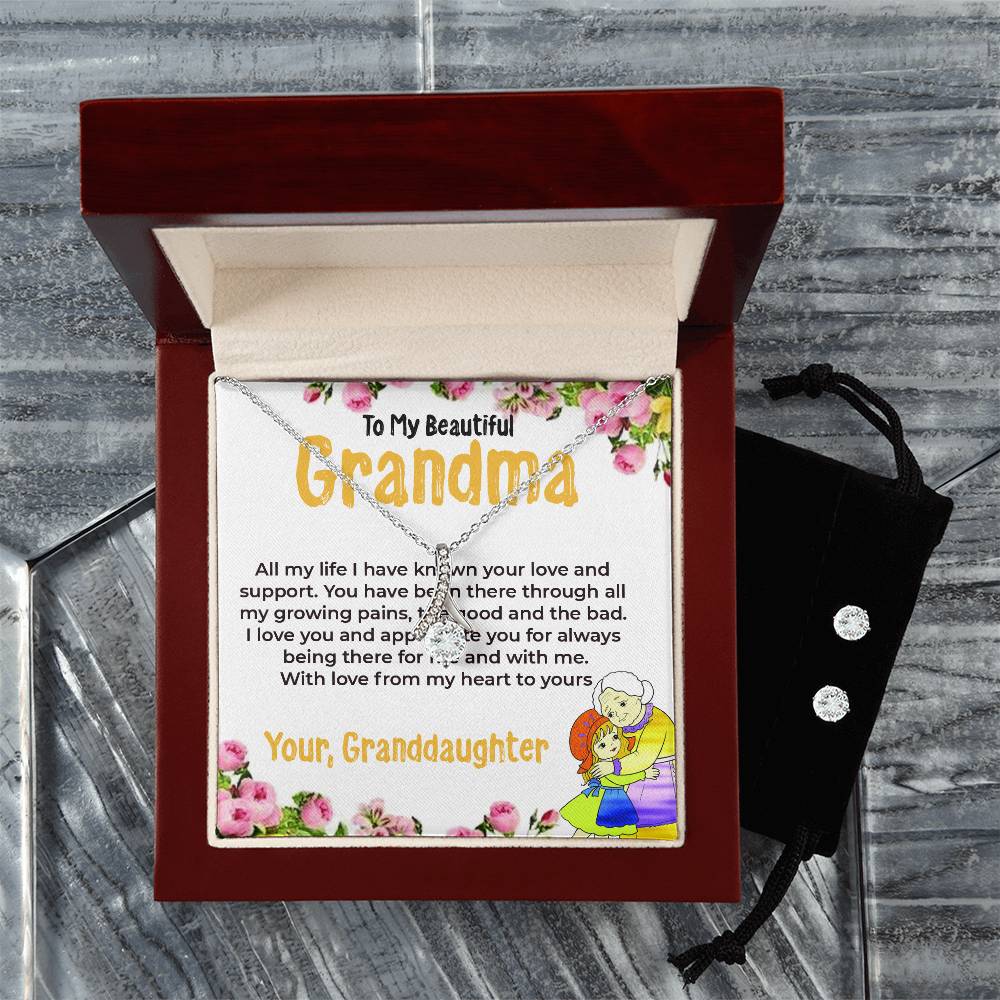 To My Beautiful Grandma | Alluring Beauty Necklace Gift from Granddaughter | Gift for Grandma