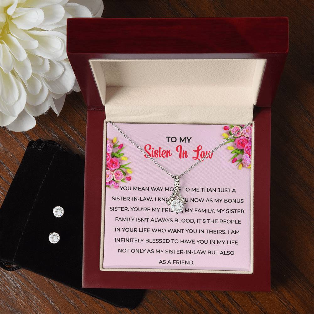 To My Sister-in-Law | Alluring Beauty Necklace & Earring Set | Gift for Sister-in-Law