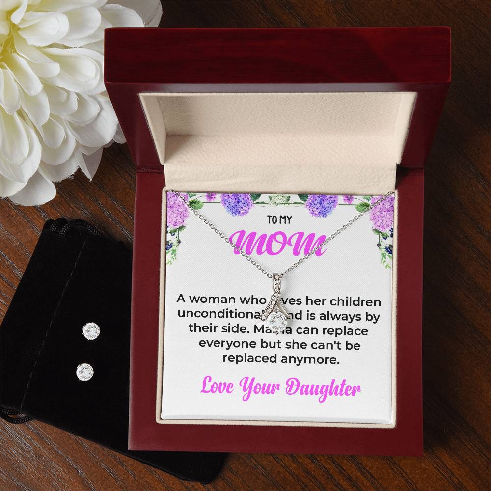 To My Mom | Beautiful Alluring Beauty Necklace and Earrings | Unconditional Love Gift