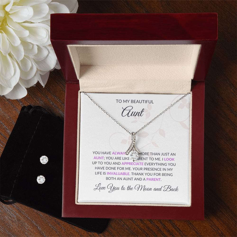 Love Knot Earrings & Necklace Set Gift for Aunt | Perfect Jewelry Gift for Aunt - SOUVMOUR