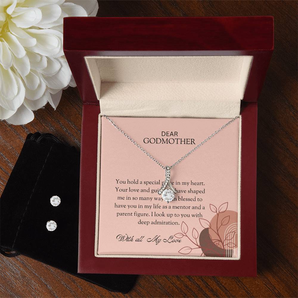 To My Special Godmother Alluring Beauty Necklace & Earrings Set – Unique and Thoughtful Jewelry for Godmother | Godmother Gift