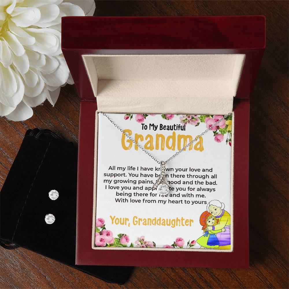 To My Beautiful Grandma | Alluring Beauty Necklace Gift from Granddaughter | Gift for Grandma