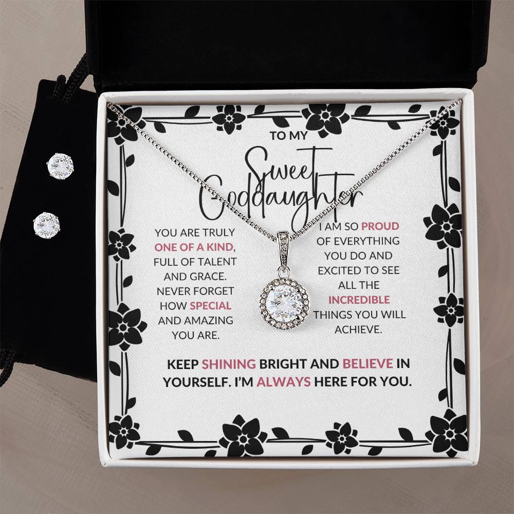 Eternal Hope Necklace & Earring Set | To My Sweet Goddaughter | Celebrate Her Bright Future | Goddaughter Gift