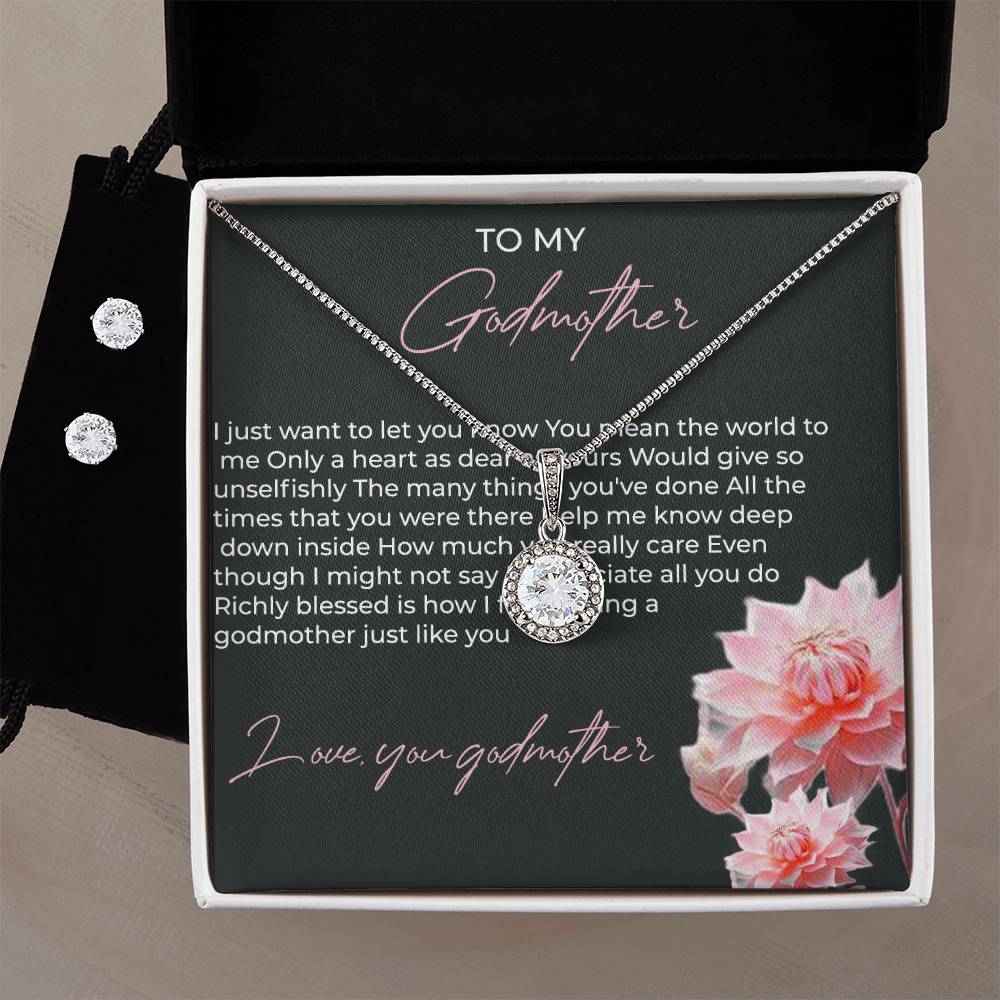 To My Godmother Eternal Hope Necklace & Earring Set – A Heartfelt Symbol of Love and Gratitude | Godmother Gift
