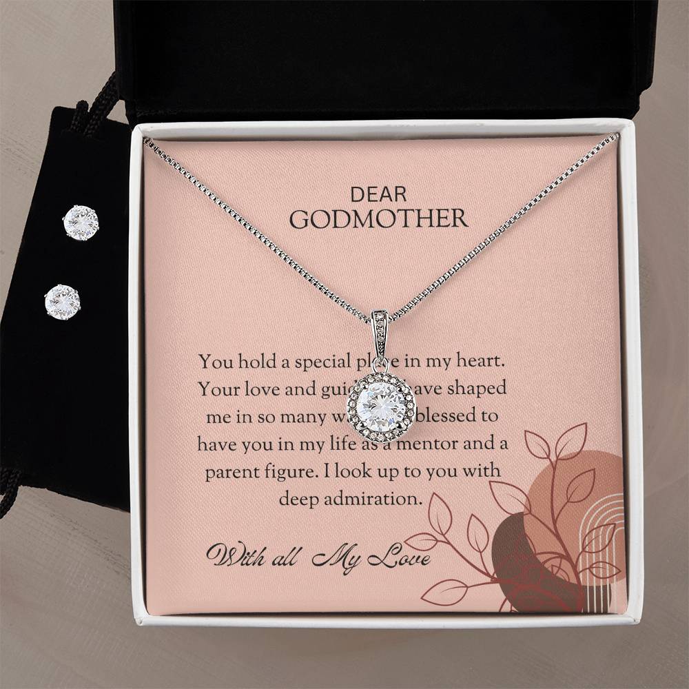 To My Special Godmother Eternal Hope Necklace & Earring Set – A Unique and Thoughtful Gift for an Exceptional Godmother | Godmother Gift