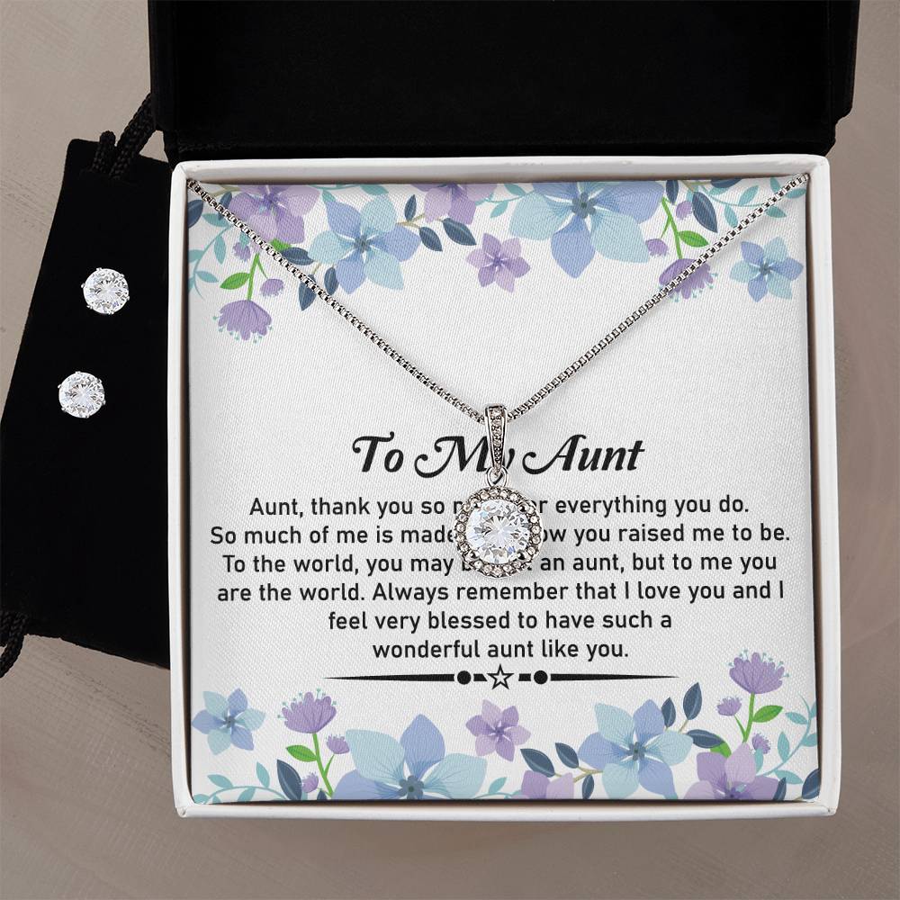 To My Dear Aunt – Beautiful Necklace and Earrings Set | Ideal Gift for Aunt - SOUVMOUR