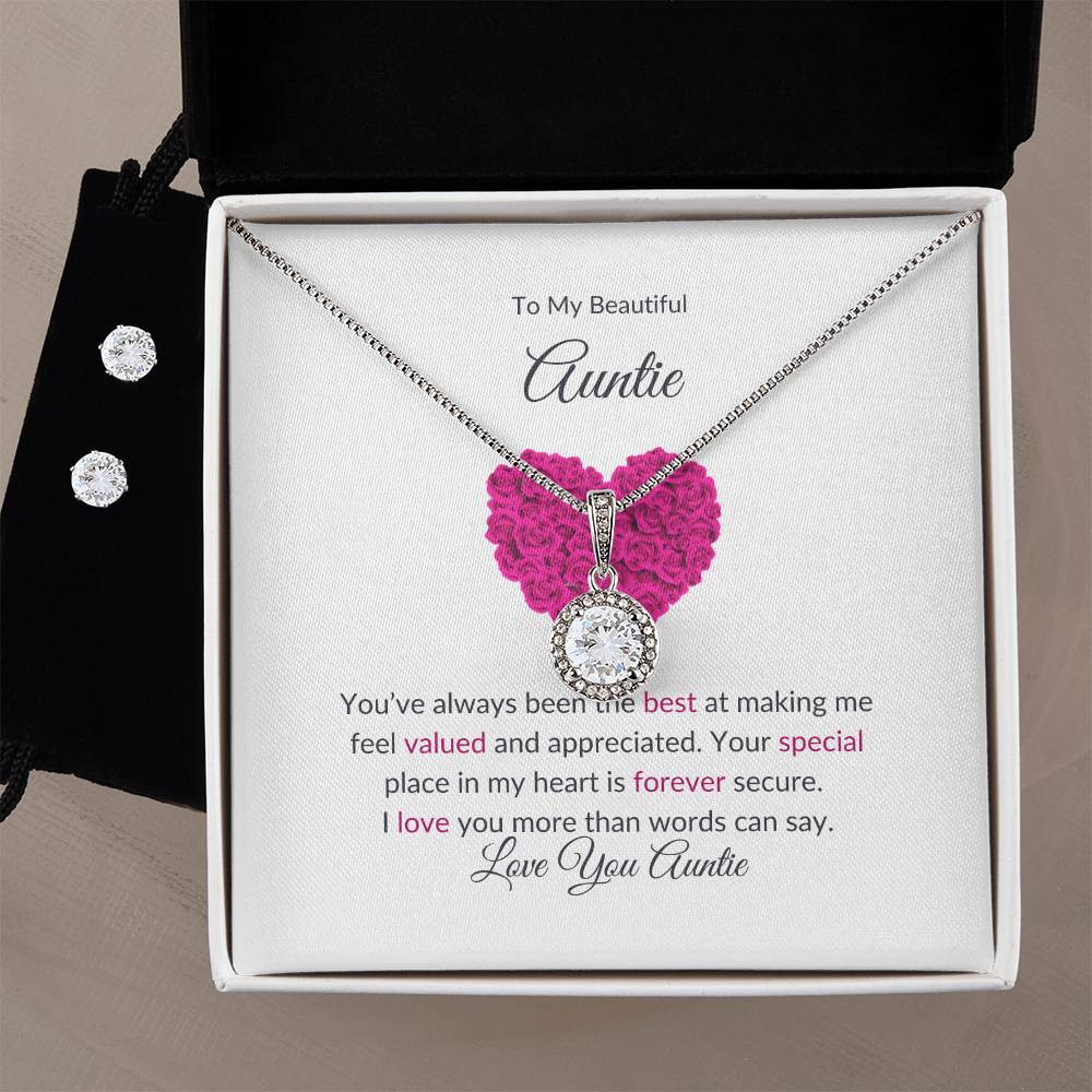 Timeless Necklace and Earrings Set Gift For Aunt– Perfect Jewelry Gift for Aunt - SOUVMOUR