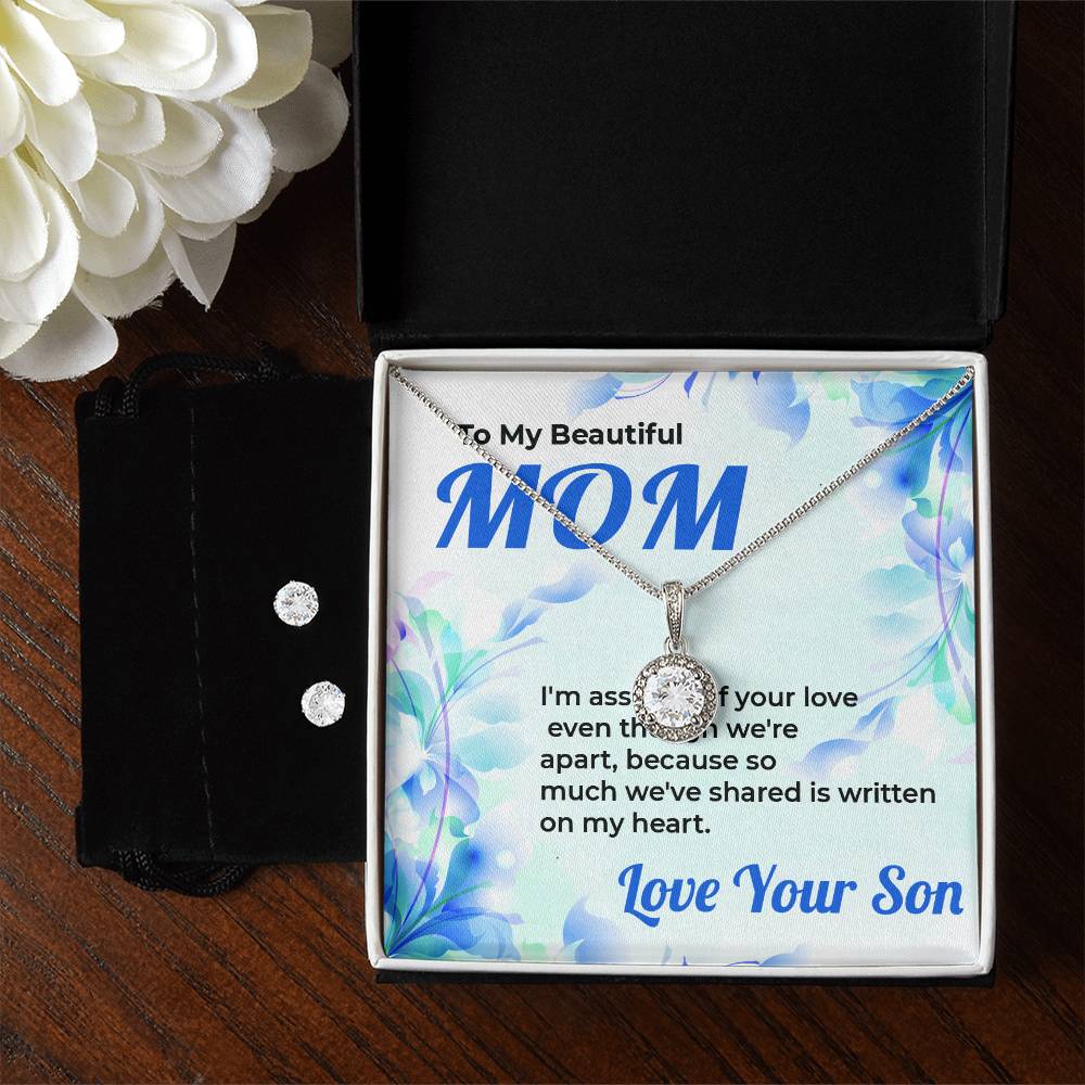 To The Woman Who Loves Me | Timeless Eternal Hope Jewelry Set from Son | Necklace Gift For Mom