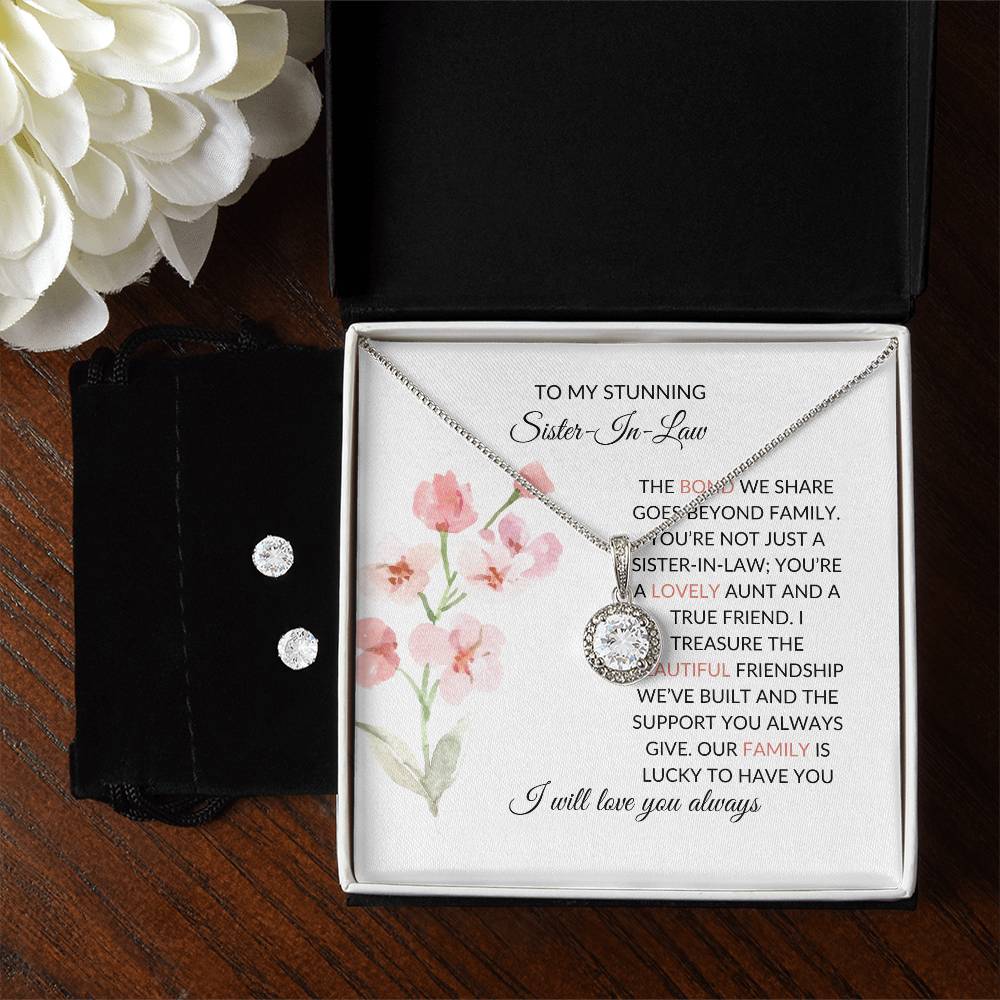 To My Stunning Sister-in-Law | Eternal Hope Necklace & Earring Set | Gift for Sister-in-Law