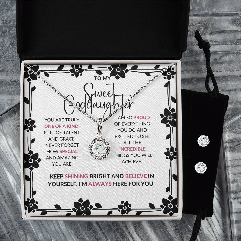 Eternal Hope Necklace & Earring Set | To My Sweet Goddaughter | Celebrate Her Bright Future | Goddaughter Gift