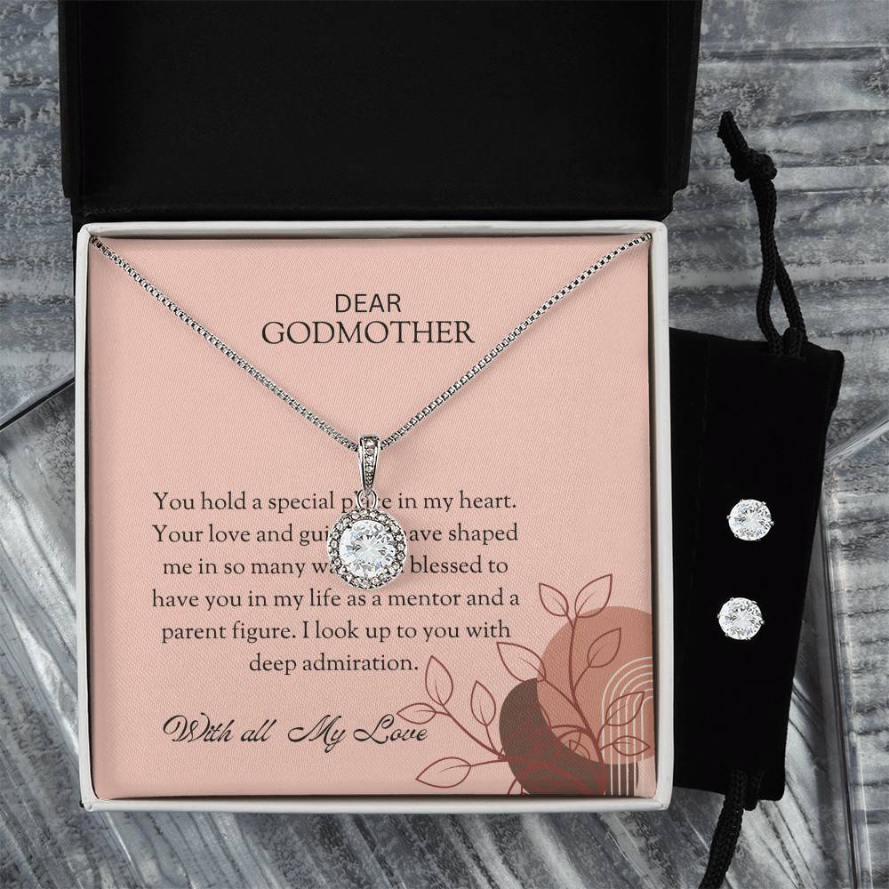 To My Special Godmother Eternal Hope Necklace & Earring Set – A Unique and Thoughtful Gift for an Exceptional Godmother | Godmother Gift