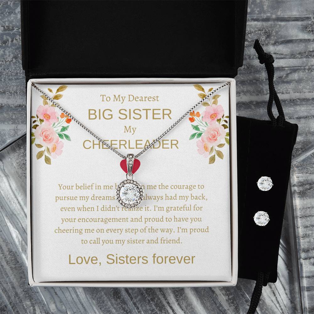 To My Dearest Big Sister – Sweet Hope Necklace & Earring Set | A Meaningful Gift for My Loving Sister