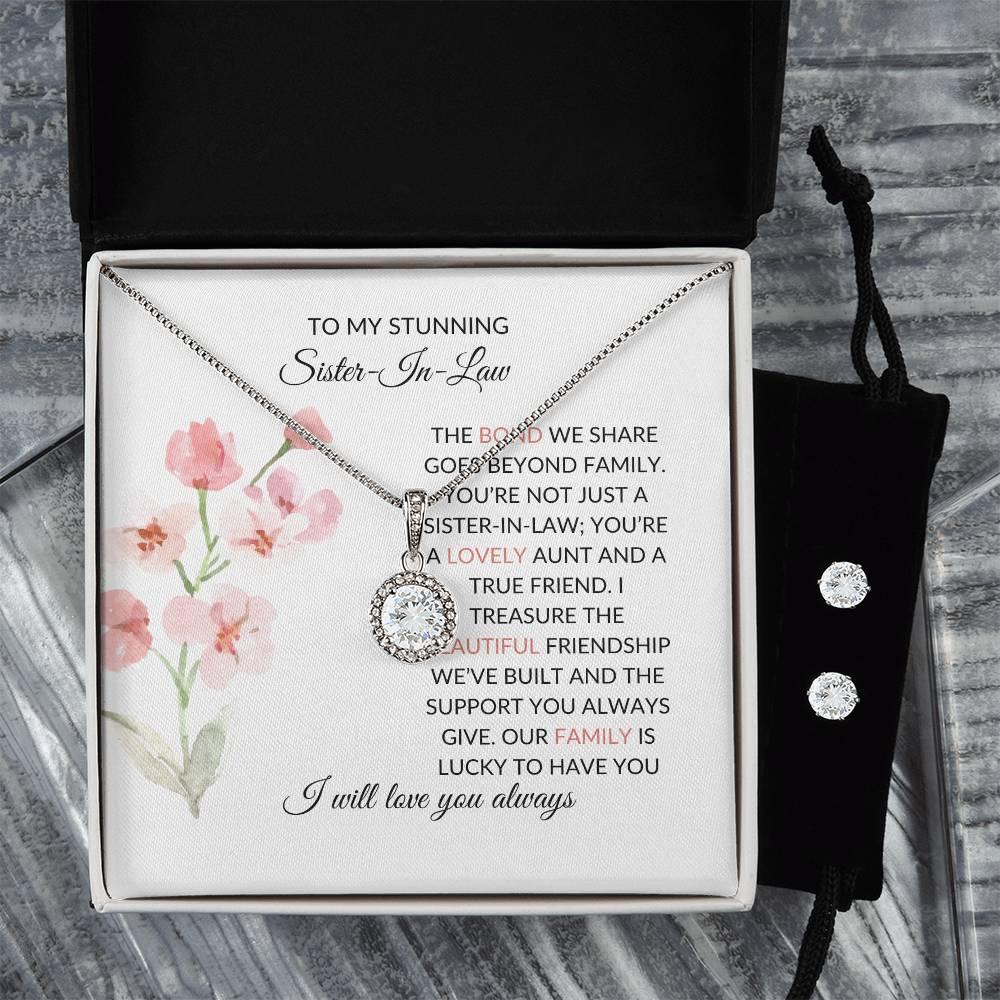 To My Stunning Sister-in-Law | Eternal Hope Necklace & Earring Set | Gift for Sister-in-Law