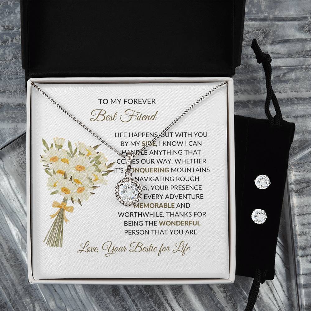 To My Forever Best Friend - Eternal Hope Necklace and Earrings Set | Gift for Best Friend | Friendship Gift