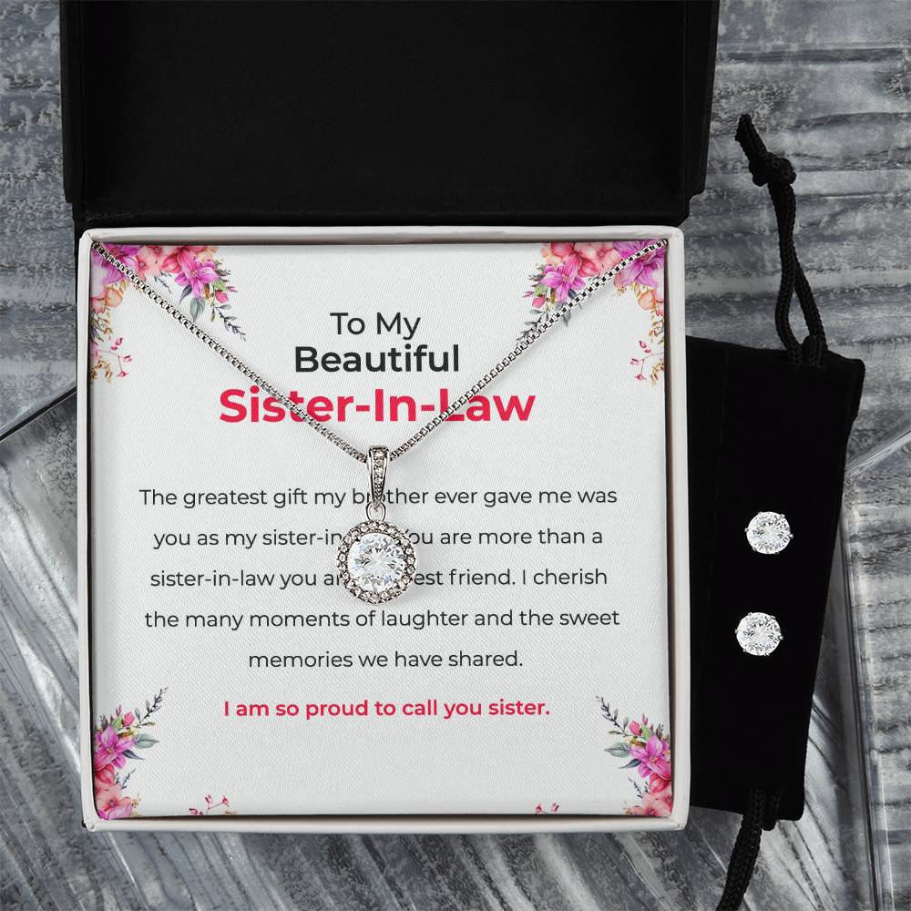 To My Beautiful Sister-in-Law | Eternal Hope Necklace & Earring Set | Gift for Sister-in-Law