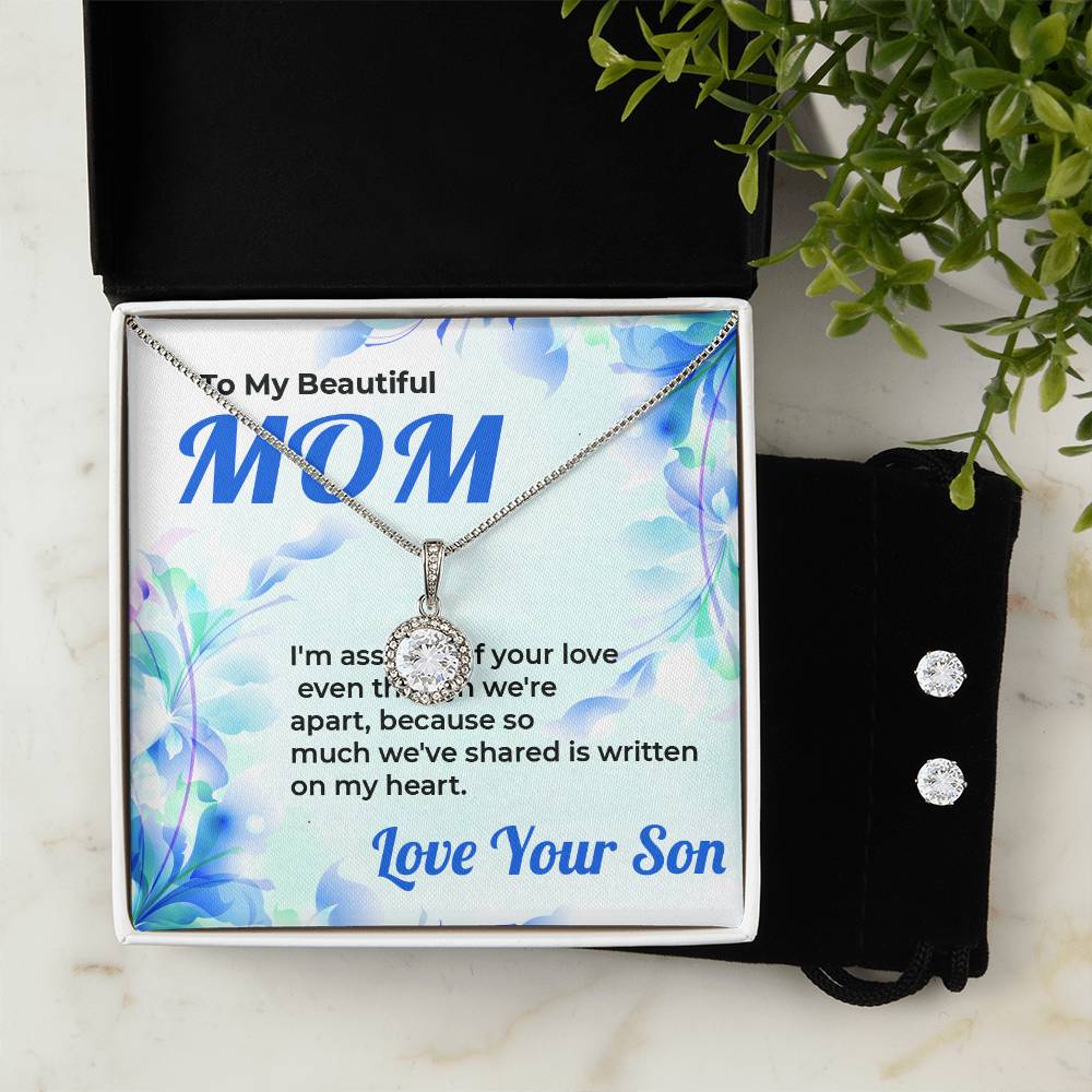 To The Woman Who Loves Me | Timeless Eternal Hope Jewelry Set from Son | Necklace Gift For Mom